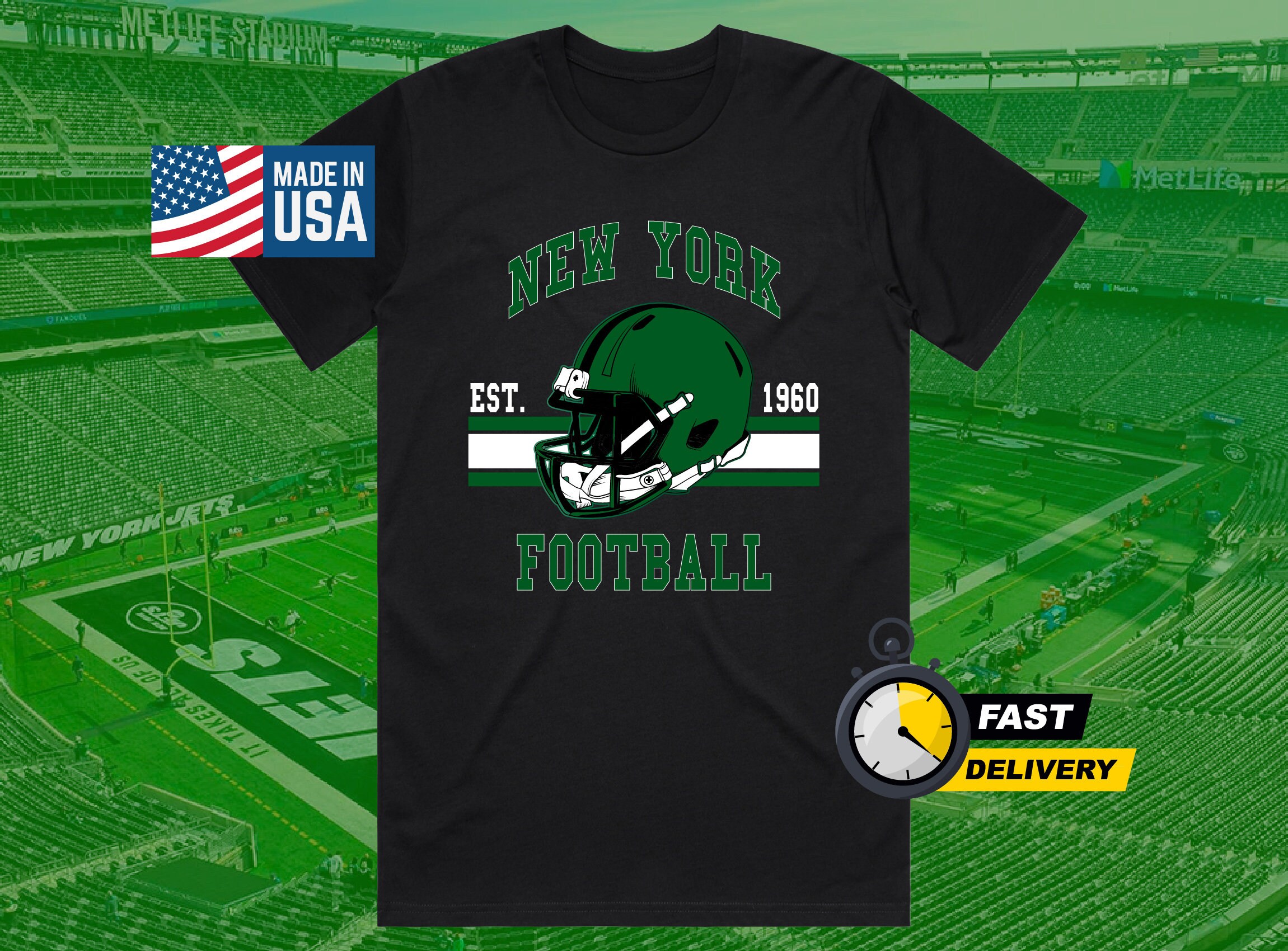 Vintage 80s Style New York Jets Football Shirt - Perfect NFL Fan