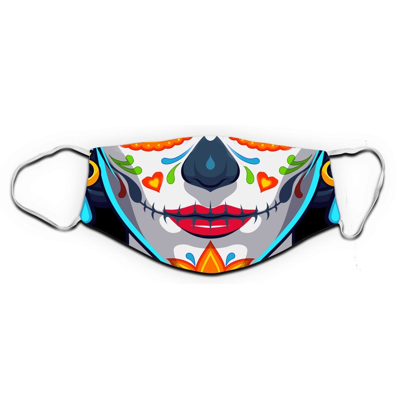 Day of the Dead Face Mask Made in USA Adult Washable Etsy