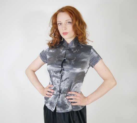 oriental satin top