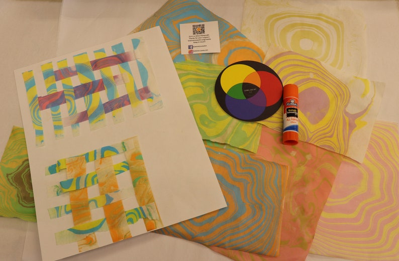 5 Crafts in 1 Kit Suminagashi Marbling Origami Bookbinding More Great gifts for adults and kids. Art Party Fun image 4