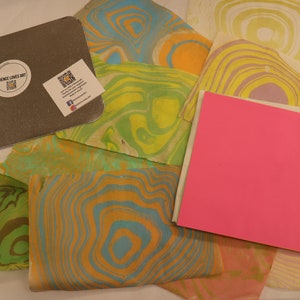 5 Crafts in 1 Kit Suminagashi Marbling Origami Bookbinding More Great gifts for adults and kids. Art Party Fun image 3