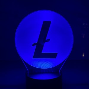 Litecoin Lamp Invest Cryptocurrency Money Logo - 7 Color LED Lamp Night Light