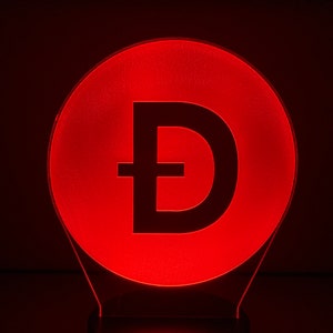 Dogecoin To The Moon D HODL Cryptocurrency Money Logo - 7 Color LED Lamp Night Light
