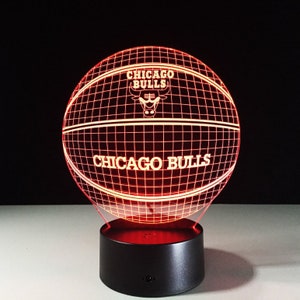 Chicago Bulls - 7 Color LED Lamp Night Light Basketball Souvenir Sports Memorabilia Birthday Sale Michael Jordan