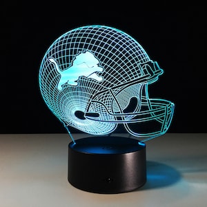 Detroit Lions 7 Color LED Lamp Night Light Football Souvenir Sports Memorabilia Birthday Sale Matthew Stafford