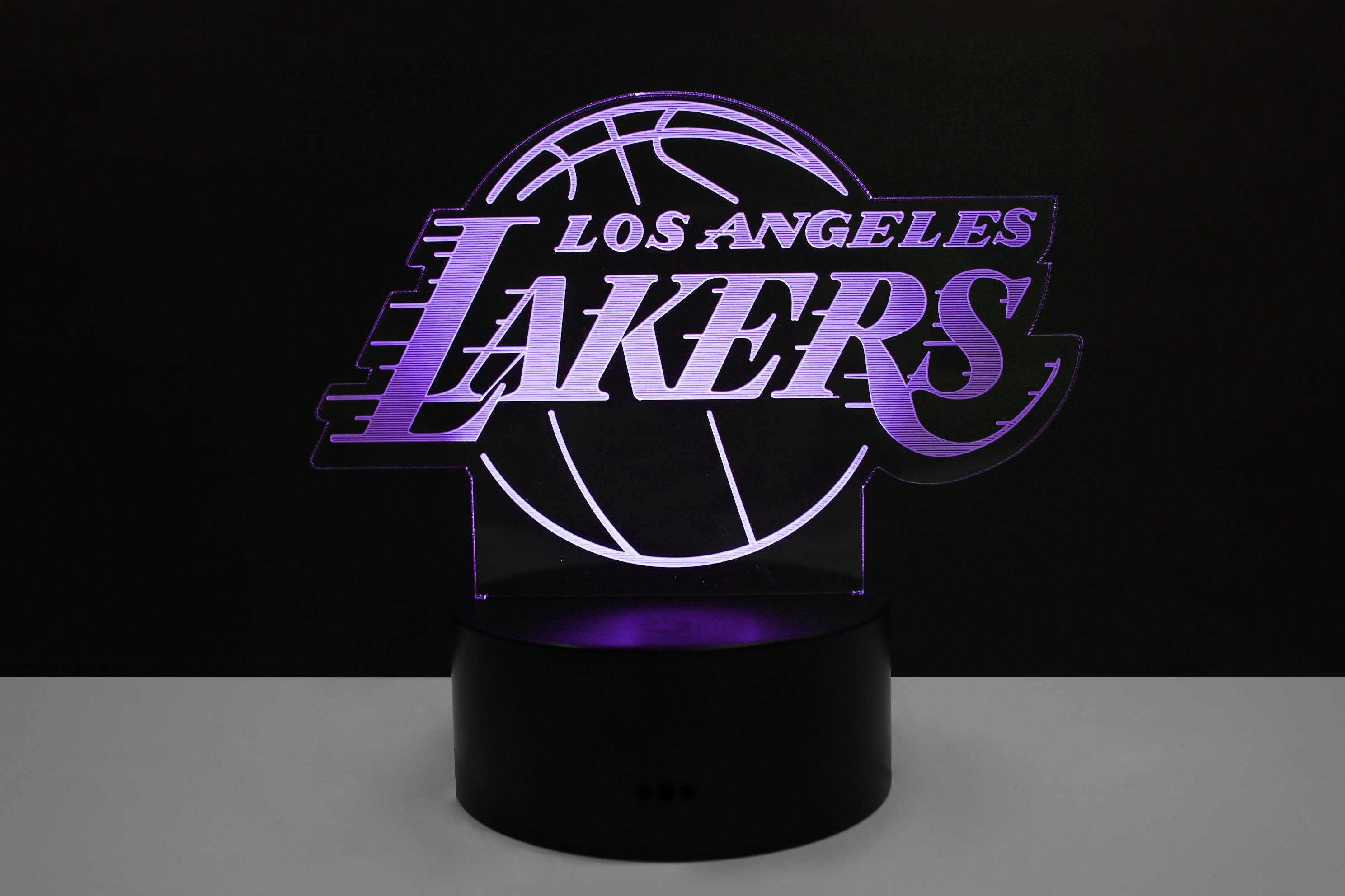 Lakers Lakers Yellow Logo In Purple Background Lamp Classic Celebrity Lamp  with Plastic Base