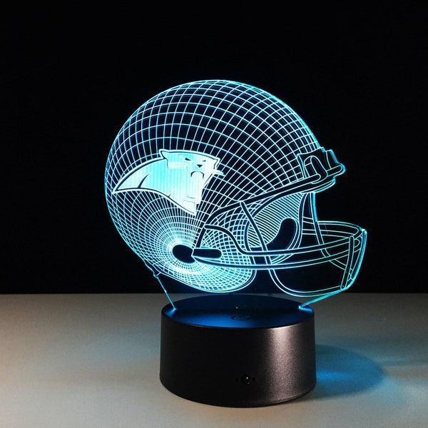 Carolina Panthers 7 Color LED Lamp Night Light Football Souvenir Sports Memorabilia Birthday Christmas Gift Sale Christian McCaffrey