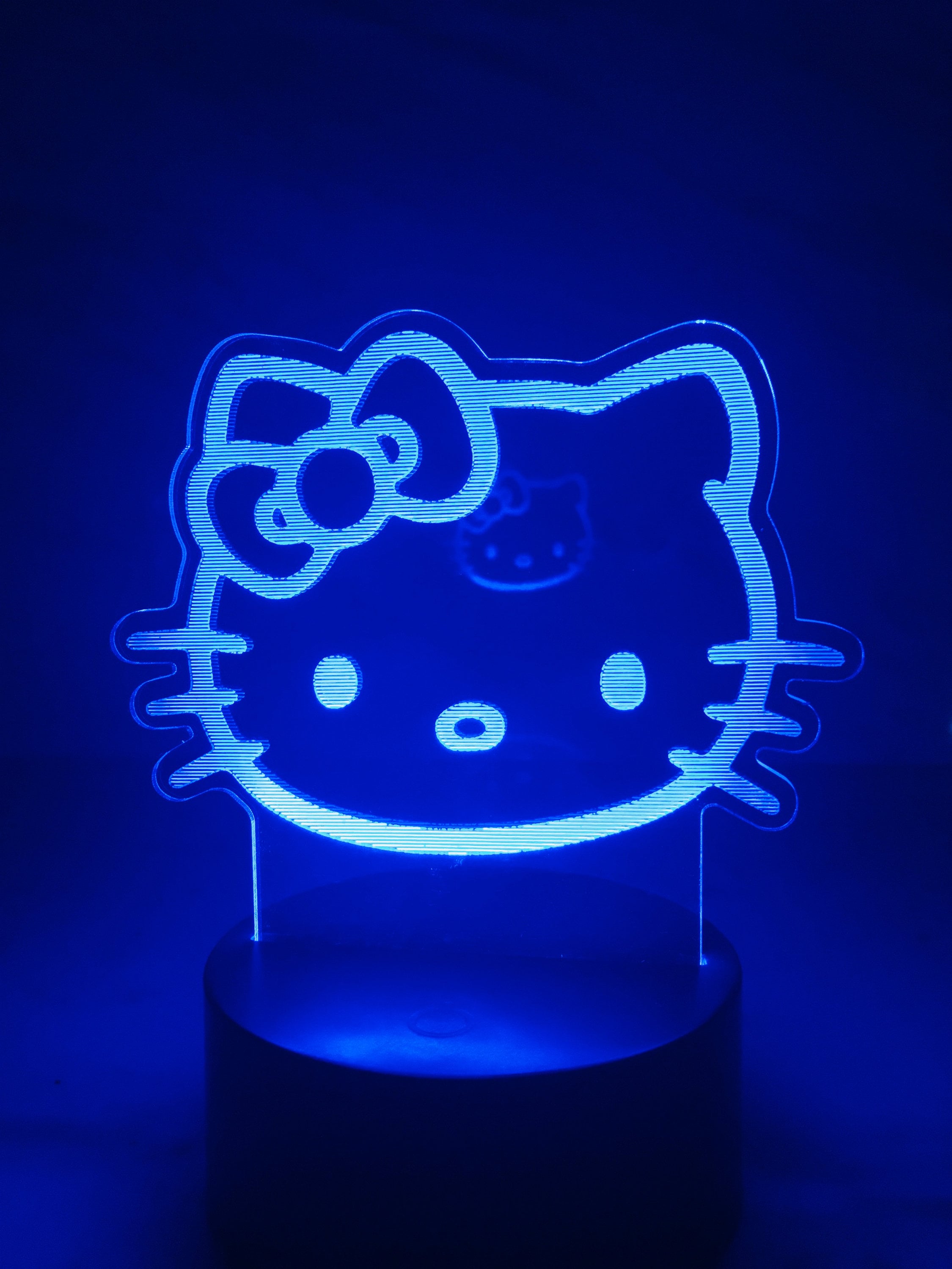 Hello Kitty Head 7 Color LED Lamp Night Light Kids Birthday Etsy