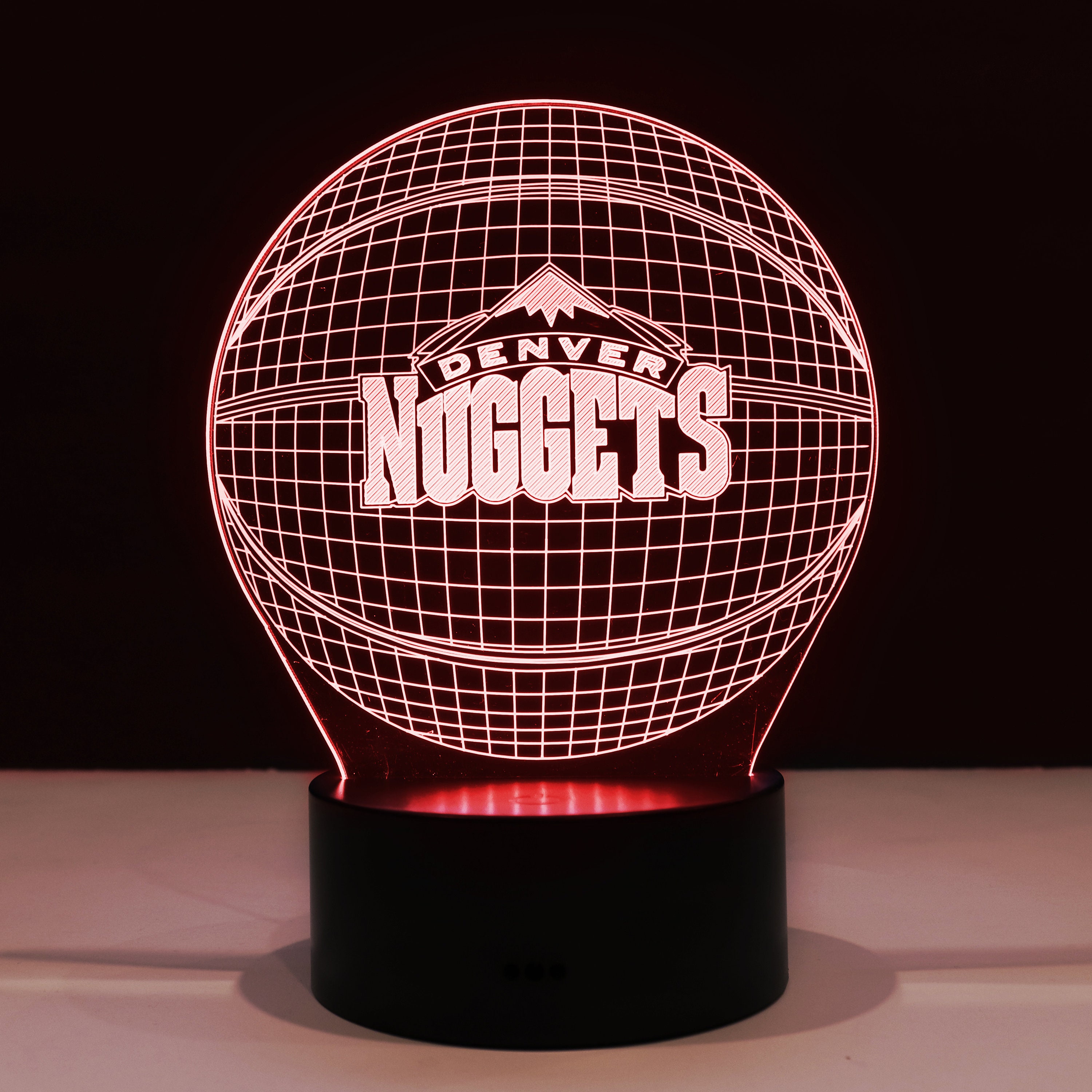 Denver Nuggets Mile High Basketball 7 Color LED Lamp Night Etsy
