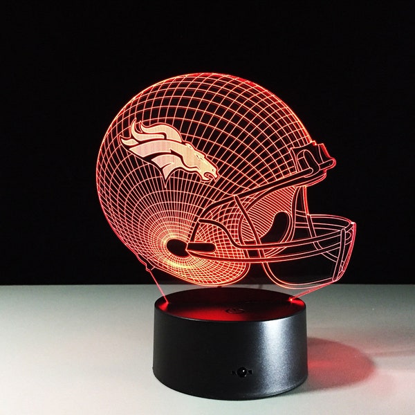Denver Broncos - 7 Color LED Lamp Night Light Football Souvenir Sports Memorabilia Birthday Christmas Gift Sale Peyton Manning