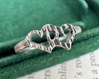 Sterling Silver Heart Ring Brutalist Style 925 Minimalist Sweetheart Size 5.5