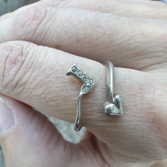 J Monogram Sterling Silver Initial Bypass Heart R… - image 5