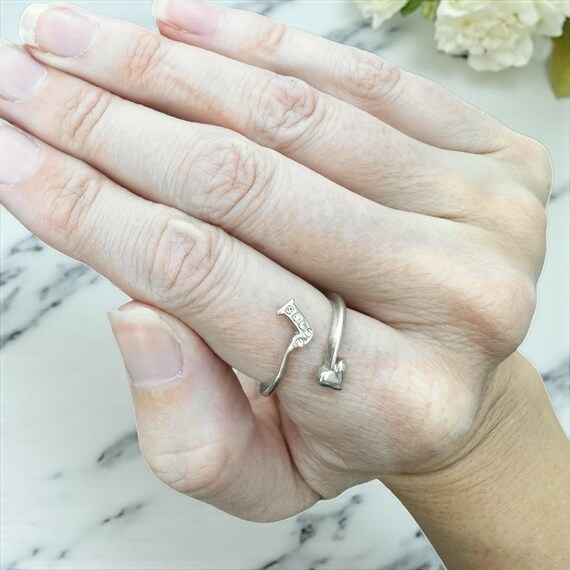 J Monogram Sterling Silver Initial Bypass Heart R… - image 2