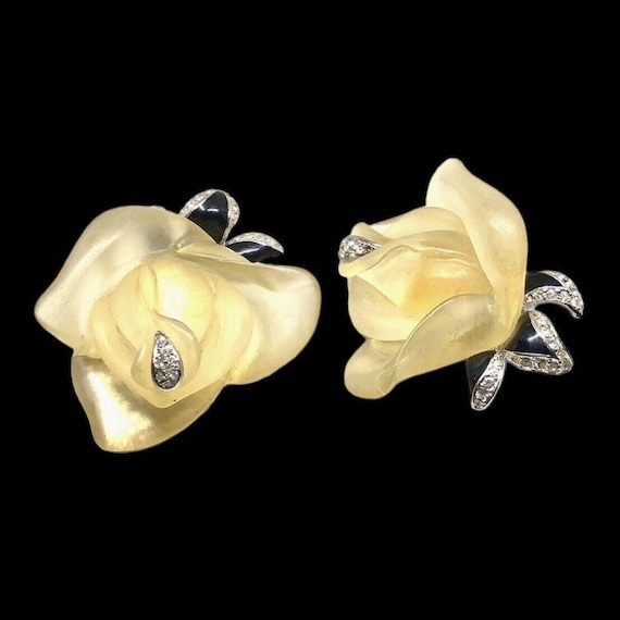 KENNETH Jay Lane Clear Lucite KJL Glows Glow ROSE… - image 1