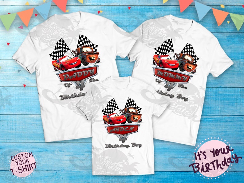 cars birthday shirts for family