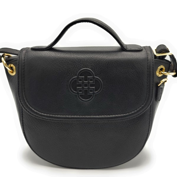 SADDLER "Mia" Top Handle Real Leather Designer Handbag with Ring Detail