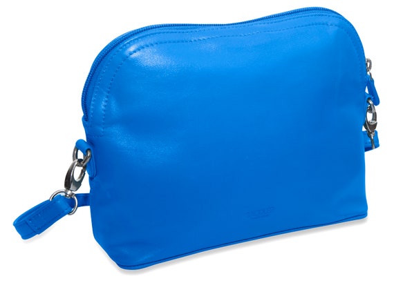 BROOKLYN Luxurious Real Leather Zip Top Handbag Cross Body Adjustable Strap Designer Sling Bag for Ladies Gift Boxed Blue SADDL 2304 Etsy