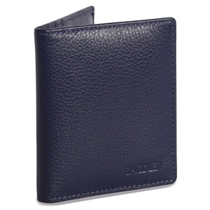Porta-cartões de crédito SADDLER LEXI Bi-fold com 6 compartimentos - Azul-marinho