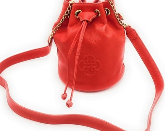 SADDLER "Pixie" Real Leather Designer Drawstring crossbody bag