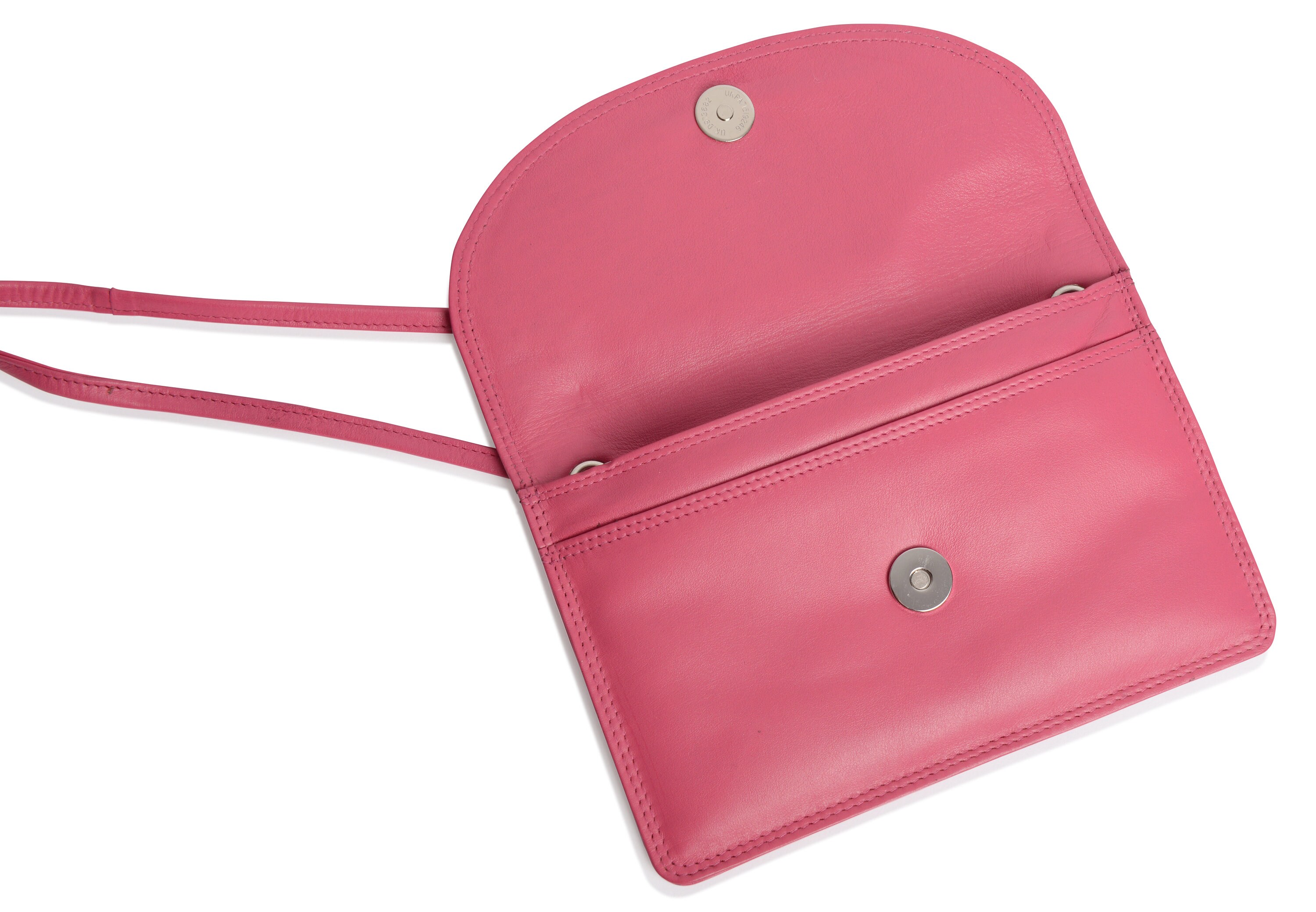 SADDLER Women's Genuine Leather Crossbody Purse - Slim Sling Bag With Magnetic Snap, Magenta