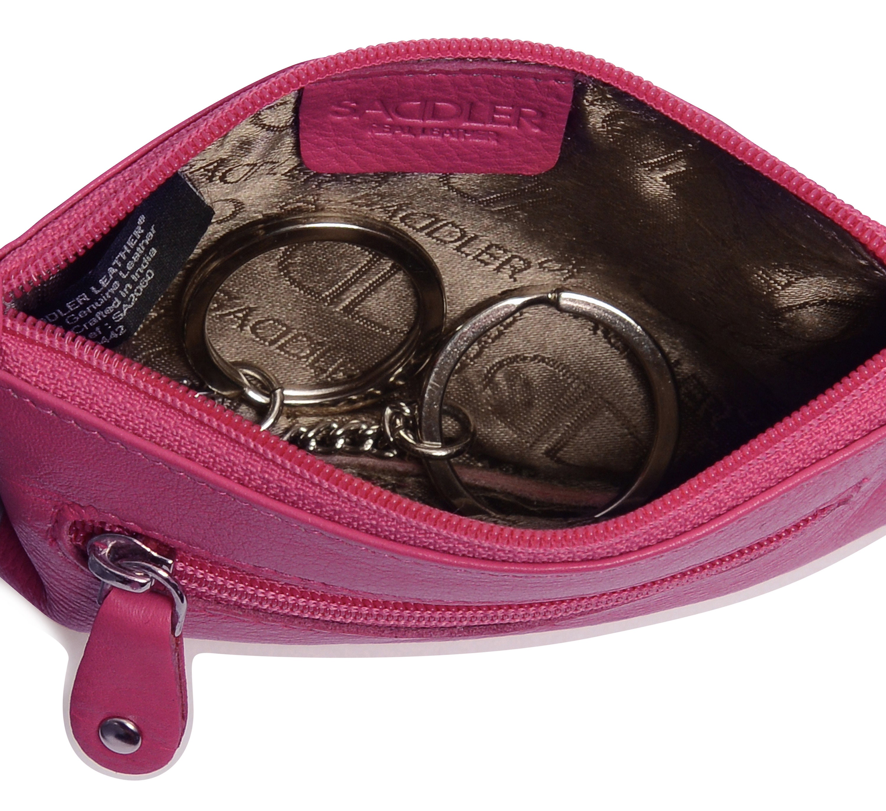 SADDLER ELLIE Womens Real Leather Zip Top Coin Purse Ladies Money Pouch Gift Boxed Magenta Etsy UK