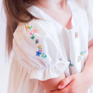 Linen embroidered dress for baby girl, Hand made clothing, Linen Dress, Girls Dresses, Linen Clothing, Kids Linen, Little Girls Clothes, image 6