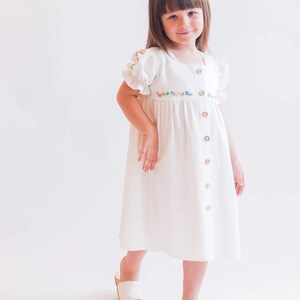 Linen embroidered dress for baby girl, Hand made clothing, Linen Dress, Girls Dresses, Linen Clothing, Kids Linen, Little Girls Clothes, image 8