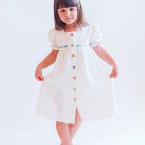 Linen embroidered dress for baby girl, Hand made clothing, Linen Dress, Girls Dresses, Linen Clothing, Kids Linen, Little Girls Clothes, image 5