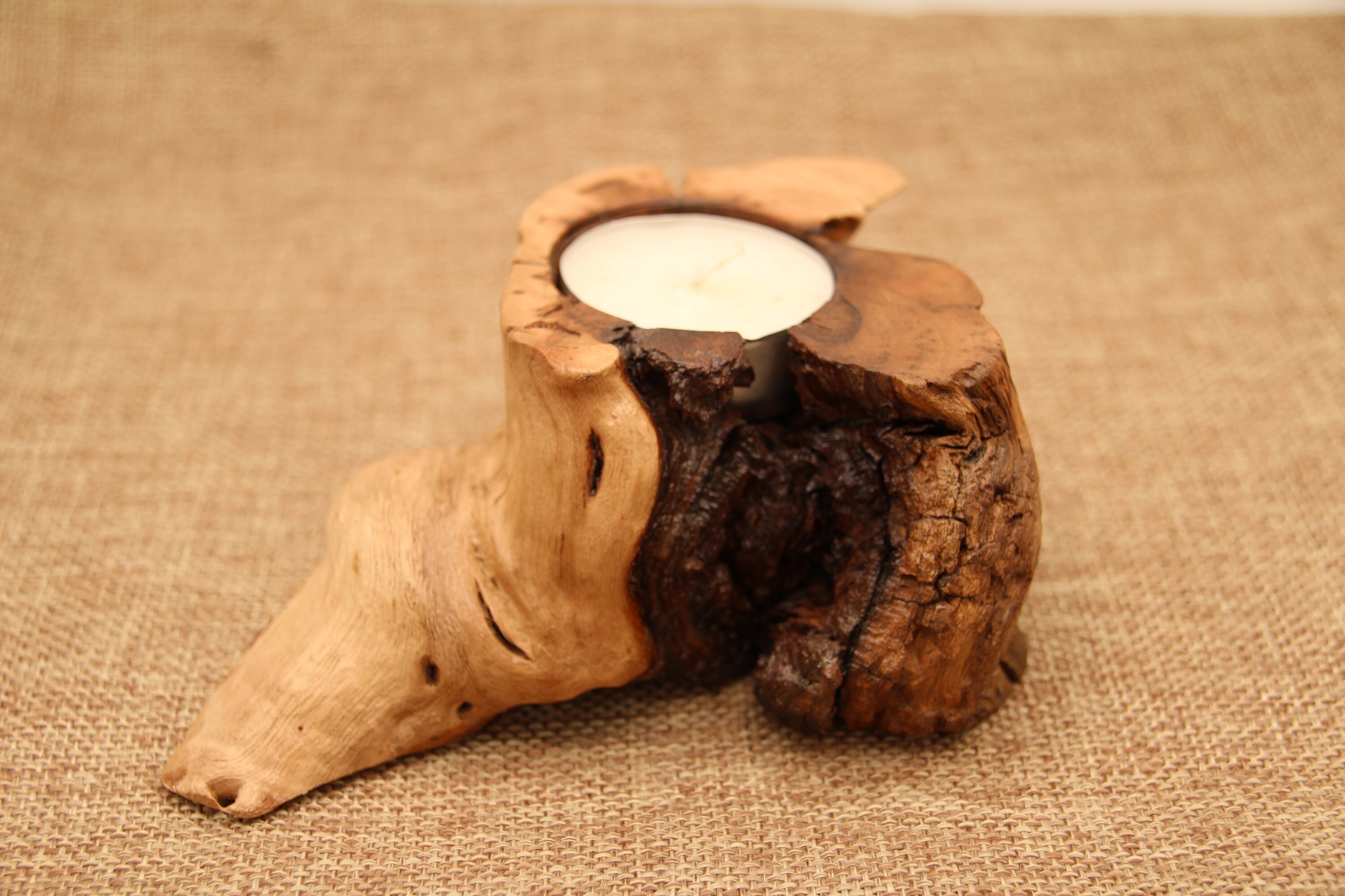 Bougeoir Bois en Cep de Vigne | Collection Un Arbre Deux Vies