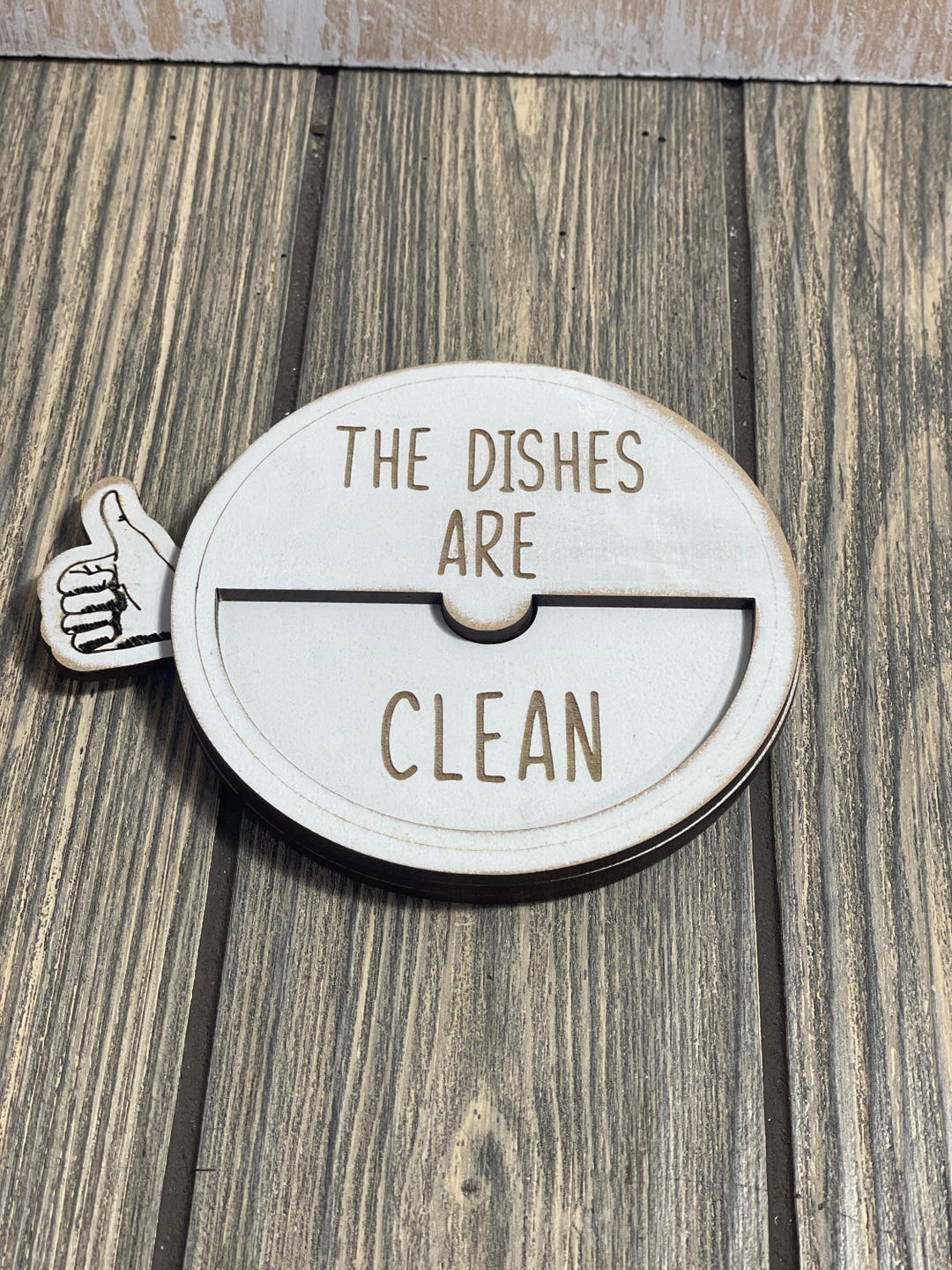 Rotating Dishwasher Clean / Dirty Sign Wood Magnet Engraved Wooden ...
