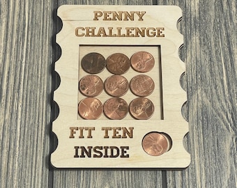 Penny Puzzle: Wooden Brain Teaser Game - Family Strategy Challenge