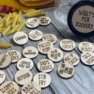 Dinner Menu Wood Jar: Family Meal Prep jar tiles