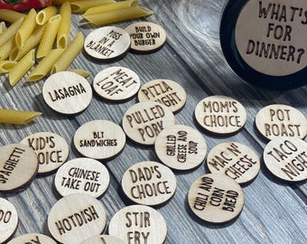 Dinner Menu Wood Jar: Family Meal Prep jar tiles