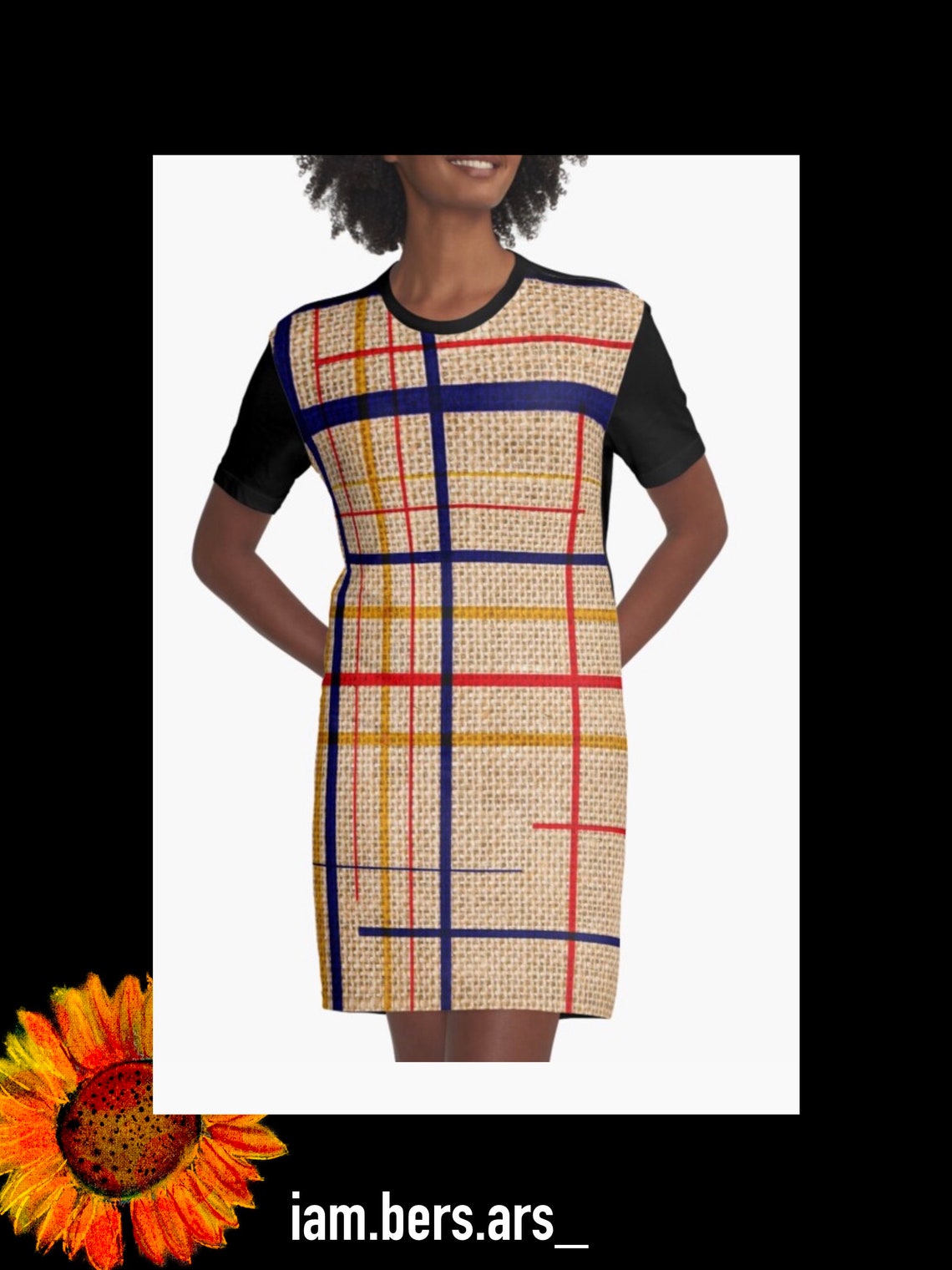 Burlap Plaid Midi Dress Etsy