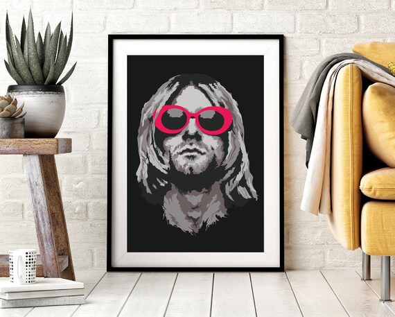 NIRVANA 90’s vintage poster  cobain Vintage Nirvana Kurt D. Cobain 1967 - 1994 Memorial Funky