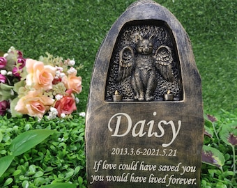 Cemetery Grave Marker  Garden Personalised Daisy Design Memorial Stone Heart 