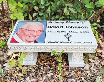 Personalized Human Bench Memorial Garden Stone for Loved Ones, Headstone for Graves, Engraved Memorial Stone People Outdoor Grave Decoration