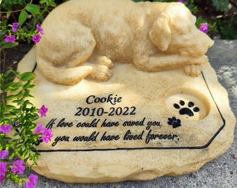Personalized Golden Retriever Dog Memorial Stone – Pet Dog Loss Sympathy Gift