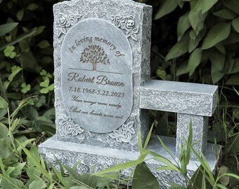 Panchina commemorativa personalizzata per animali domestici, pietra da giardino, lapide per animali domestici