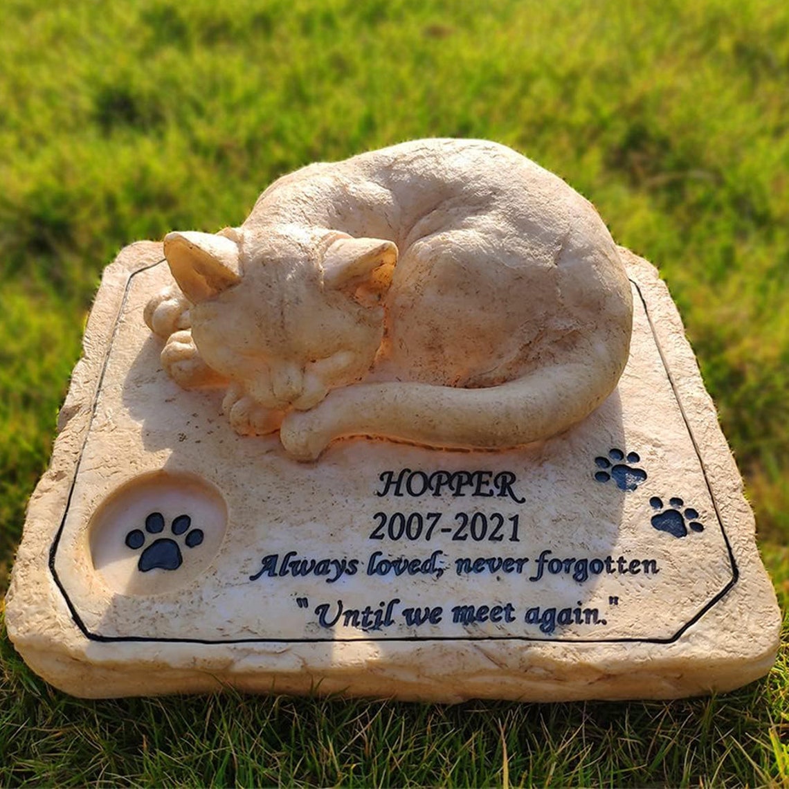 Custom Cat Memorial Stone, Engraved Pet Grave Marker, Angel Tombstone ...