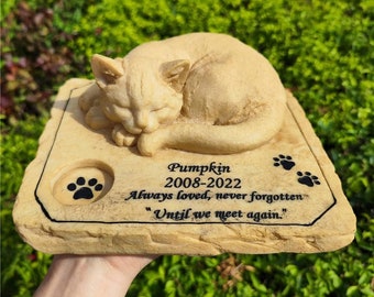 Personalized Cat Memorial Stone, Custom Pet Grave Marker