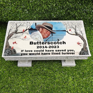 Personalized Human Bench Memorial Garden Stone for Loved Ones, Headstone for Graves, Engraved Memorial Stone People Outdoor Grave Decoration