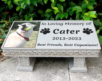 Gepersonaliseerde gedenksteen huisdier, fotokruk, grafmarkering hond kat