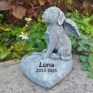Piedra conmemorativa personalizada para perro ángel, lápida personalizada para mascotas