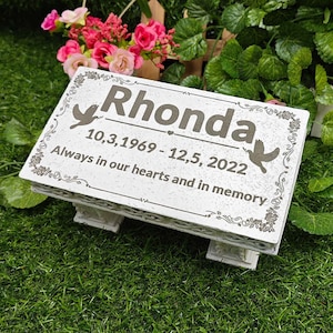 Personalized Human Bench Memorial Garden Stone for Loved Ones Engraved Headstone for Graves Memorial Stone People Outdoor Grave Decoration