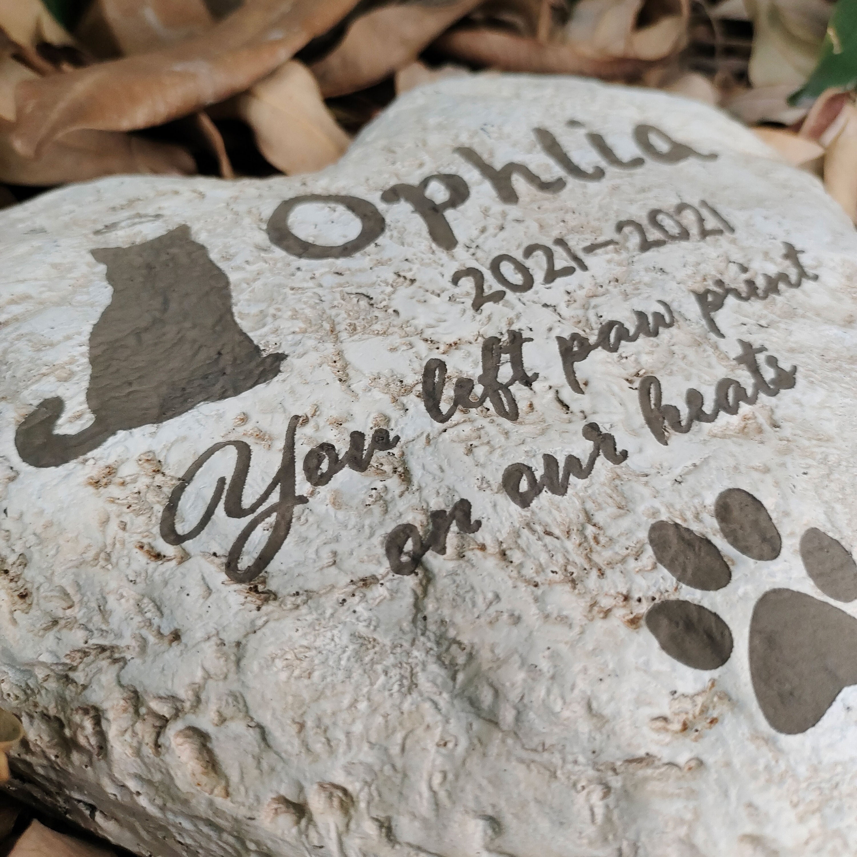 Heart Shaped Dog Memorial Stone Personalized Cat Grave Marker Etsy