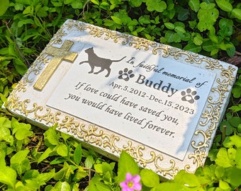 Custom Pet Memorial Stone, Engraved Dog Cat Grave Marker