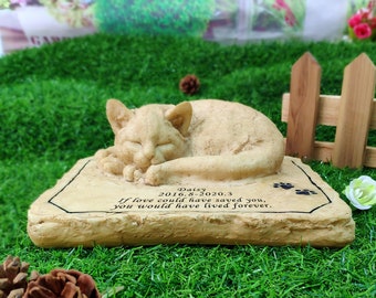 Cat sculpture Pet memorial stone In memory of cat personalized cat loss gifts Pet Garden Stone -Custom pet name, date and sentence
