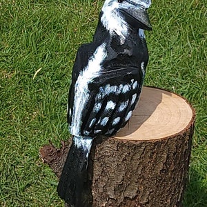 14 inch chainsaw carved woodpecker statue with no base image 2