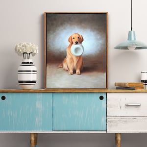 Custom huisdier portret schilderij ingelijst huisdier portret handgeschilderde hond commissie gepersonaliseerde huisdier olieverfschilderij hond gedenkteken cadeau
